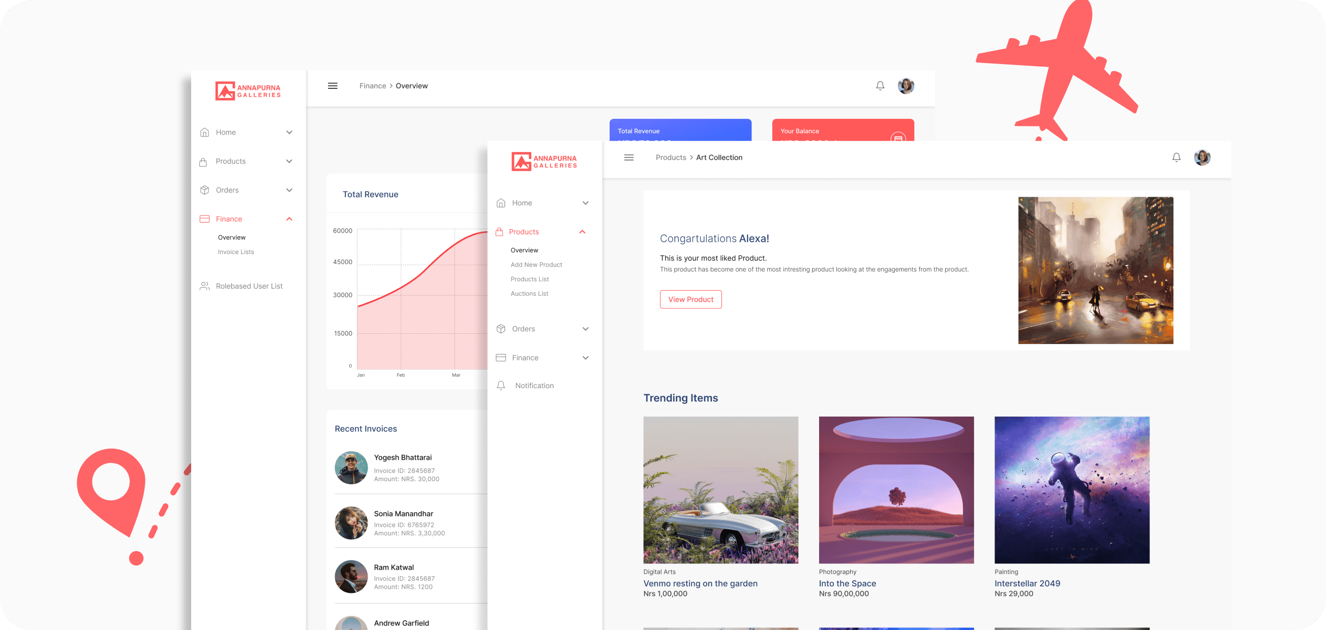 shipping dashboard interface